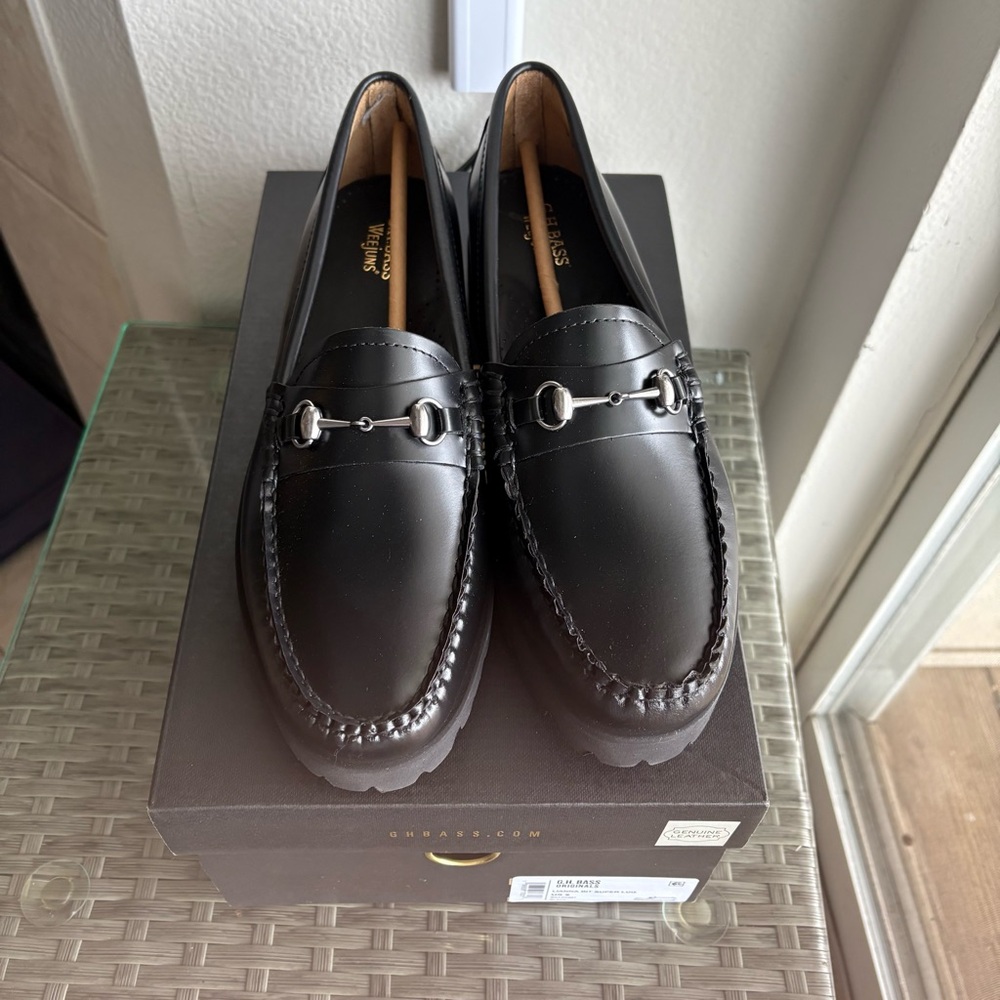 G.H.Bass Women’s Lianna Bit Lug Weejuns Loafers – Black, Size 9 & 8 New in Box - Picture 7 of 15